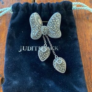 Judith Jack marcasite bow brooch pin